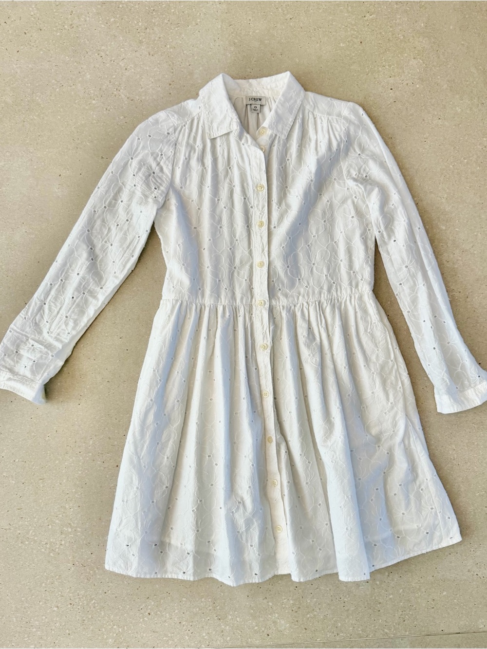 J.Crew White Eyelet Shirt Dress